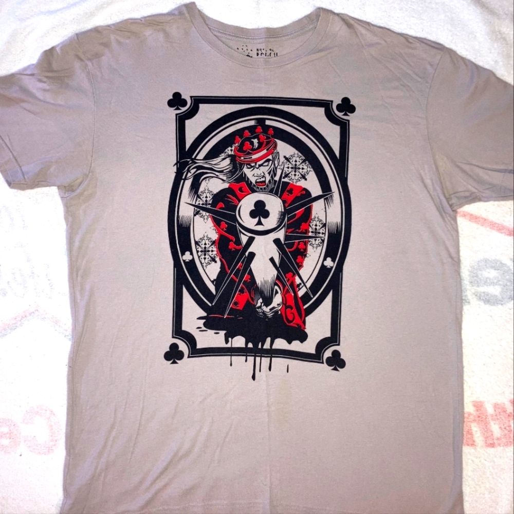 Jack of Clubs Graphic T Shirt Size XL Extra Large Independent Grey Black Red